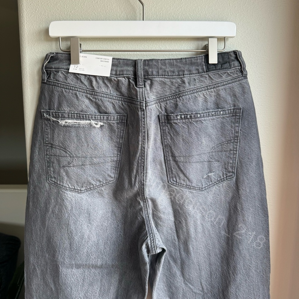 American Eagle AE Mom Jeans Smoked Grey Size 12 & 14 reg NWT - Picture 6 of 14